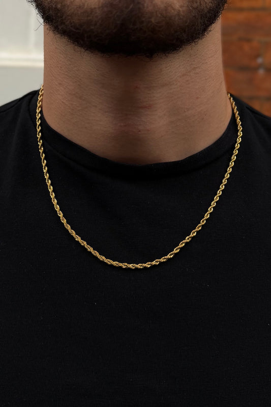 3mm Rope Chain - Gold