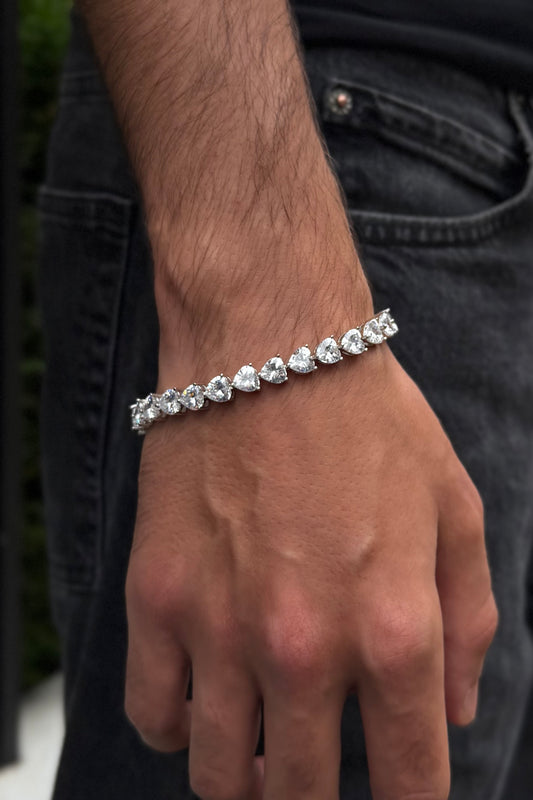 6mm Heart Tennis Bracelet