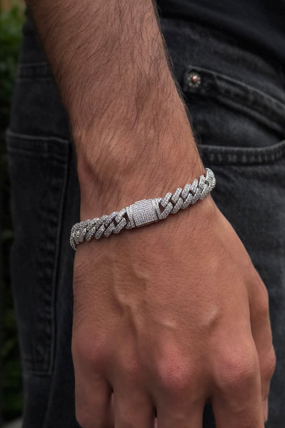 10mm Iced Prong Bracelet