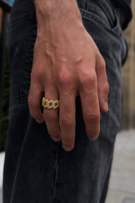 Iced Prong Ring - Gold
