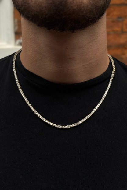 3mm Tennis Chain - Gold