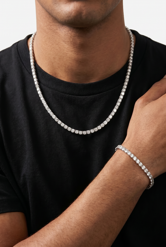 5mm Tennis Chain + Bracelet Set