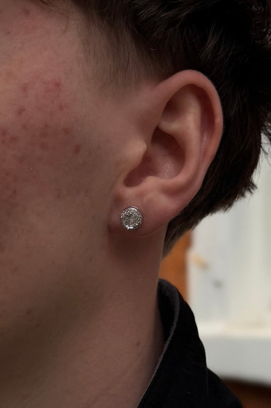 Round Cut Clustered Iced Stud Earrings