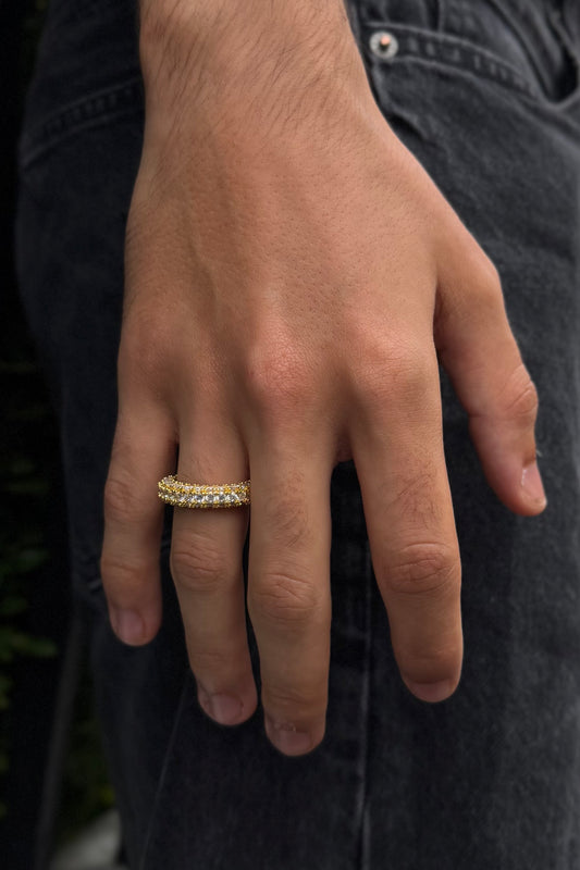 Single Row Tennis Ring - Gold