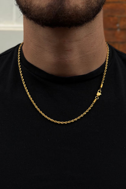 3mm Rope Chain - Gold
