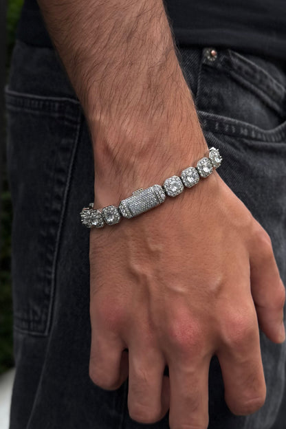 10mm Clustered Tennis Bracelet