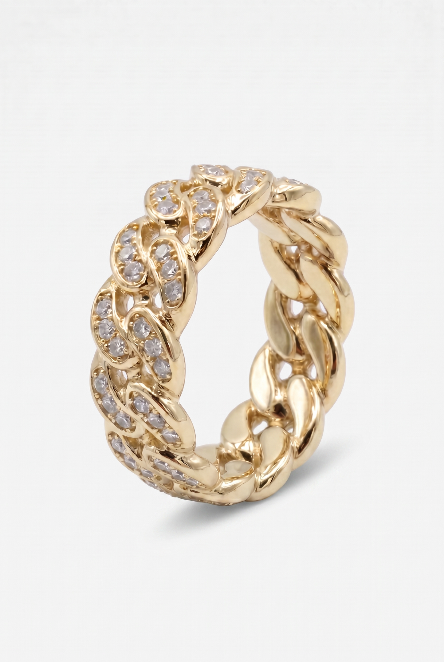 Iced Cuban Link Ring - Gold