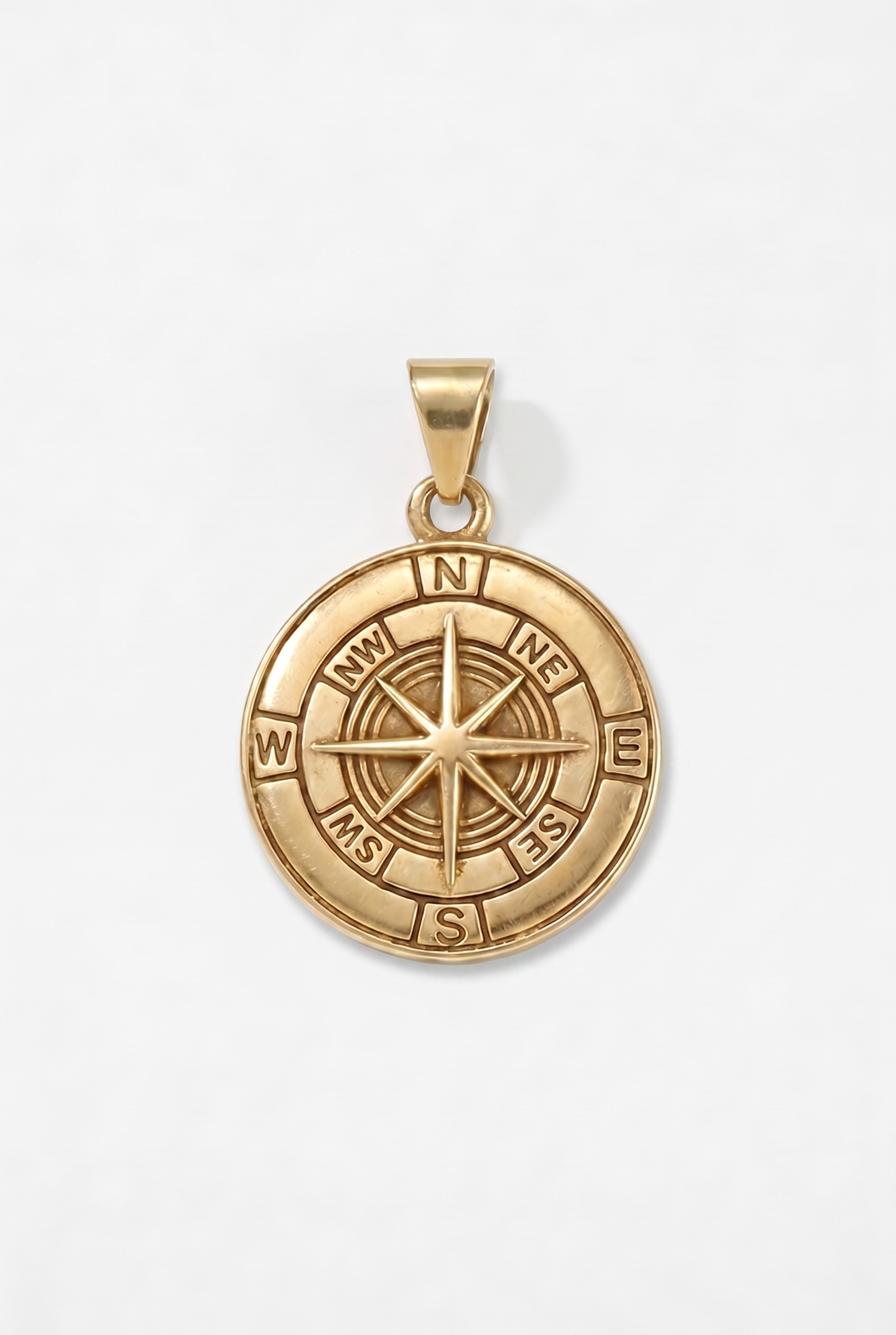 Plain Compass Pendant - Gold