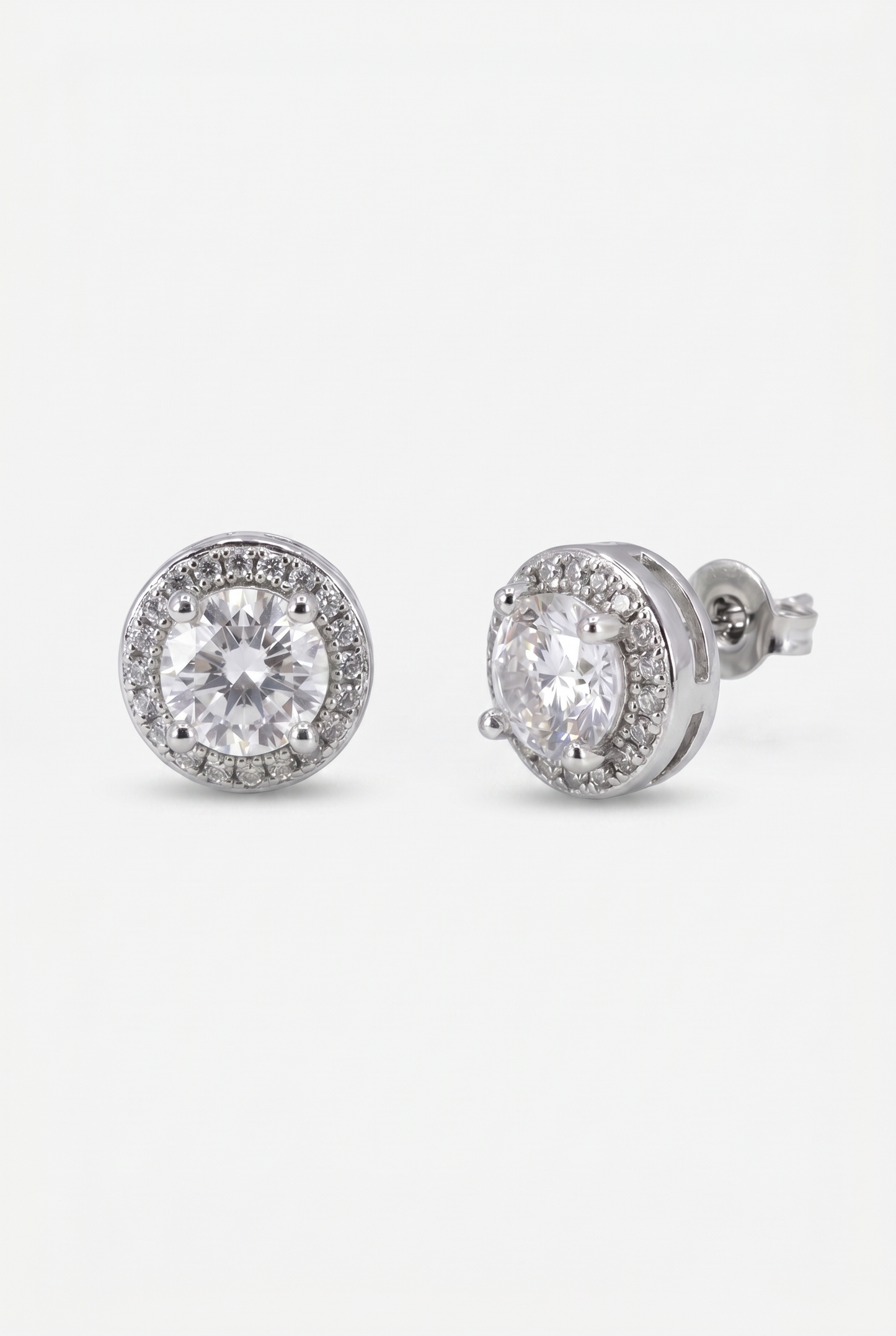 Round Cut Clustered Iced Stud Earrings