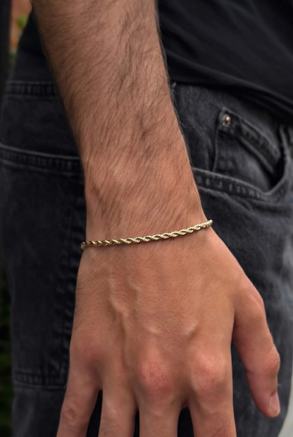 3mm Rope Bracelet - Gold