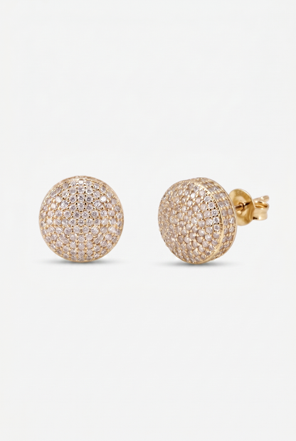 Micro Clustered Iced Stud Earrings - Gold
