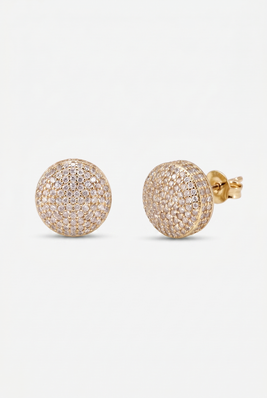 Micro Clustered Iced Stud Earrings - Gold