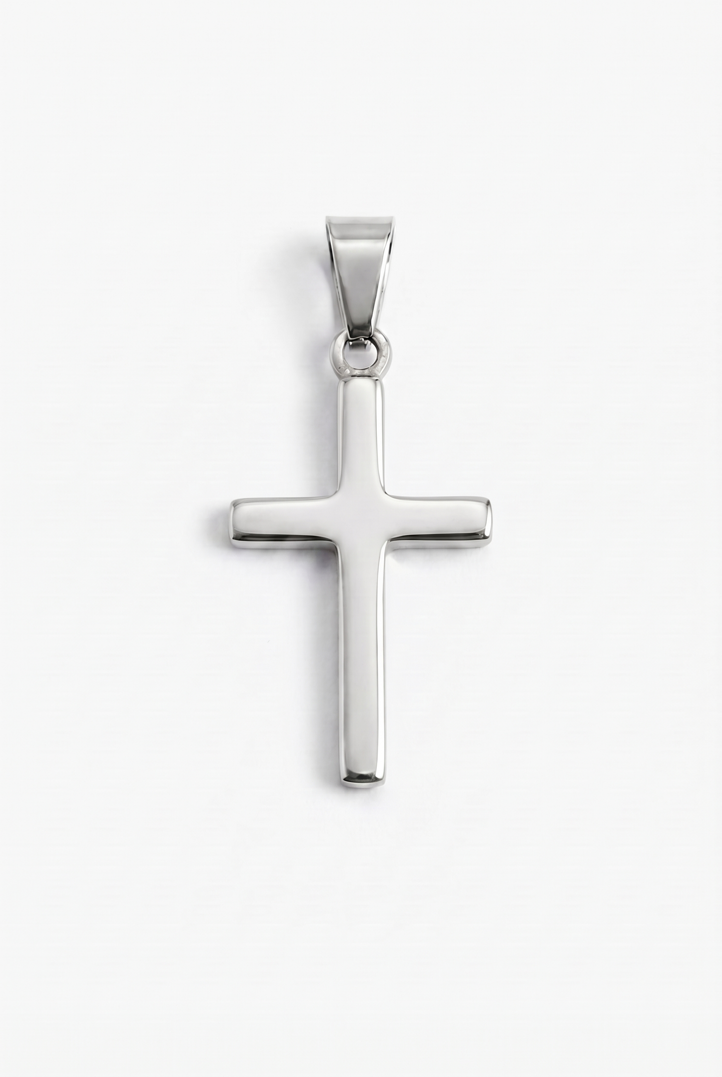 Plain Cross Pendant - White Gold