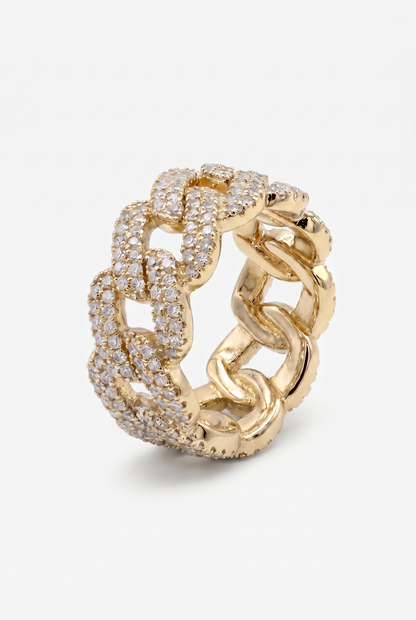 Iced Prong Ring - Gold
