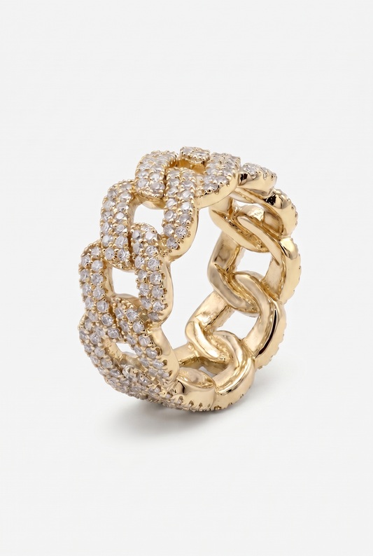 Iced Prong Ring - Gold