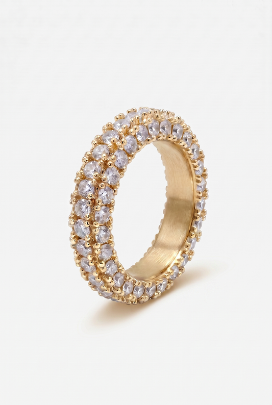 Single Row Tennis Ring - Gold